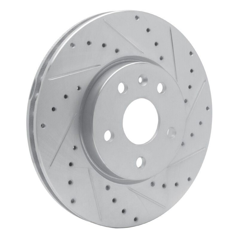 Buick Allure Brake Rotor (1) - Front Right - R1 Concepts - Drilled & Slotted - Silver - `10-`25